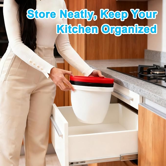 Silicone Bowl Insert Compatible with 5 Qt KitchenAid Tilt-Head Mixer, Food-Grade Non-Slip Bowl Liner, Dishwasher Safe & Easy to Clean Replacement Accessory (3Pcs)
