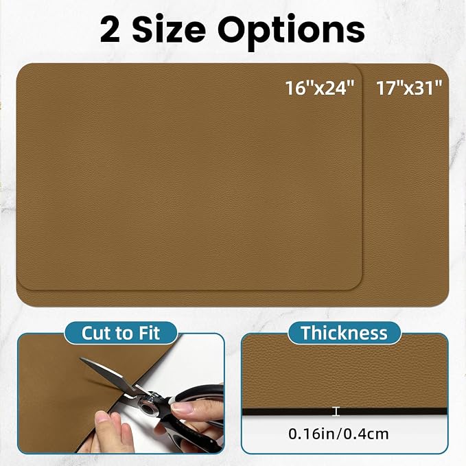 PoYang 31.5x17 Inch Coffee Mat, Extra Large Dish Drying Mat, Stain-Hiding - Image 3