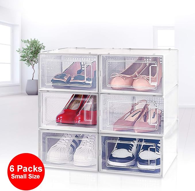 AJP Distributors 6 Collapsible Stackable Shoe Organizer Racks - Image 6