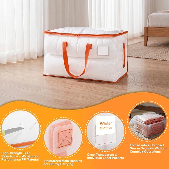 KYODOLED 2-Pack Clear Moving Bags Heavy Duty Extra Large, Storage Totes | - Image 8