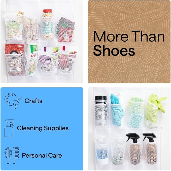 GORILLA GRIP Over the Door Shoe Organizer, 24 Large Pockets, Space Saving - Image 6