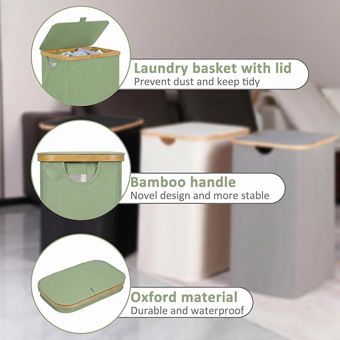 iEGrow 65L Slim Laundry Hamper, Narrow Laundry Basket - Image 5