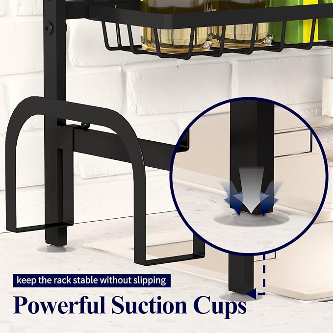 Kitsure Adjustable Over The Sink Dish Drying Rack, 26.8" -33.9"x21.5" | Sink - Image 7