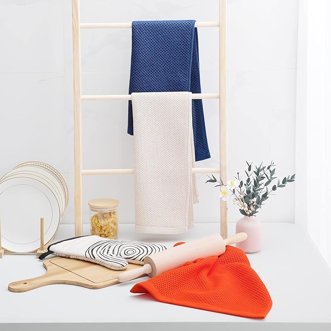 Homaxy 100% Cotton Waffle Weave Kitchen Dish Towels 4-Pack, Ultra Soft - Image 6