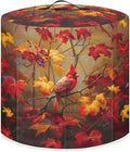 Xoenoiee Cardinal Bird Kitchen Appliance Dust Cover with Pockets, Maple Leaf Print Electric Pressure Cooker Cover Compatible with Crock Pot, Rice Cooker Covers Fall Decor, for 6 Qt Pot