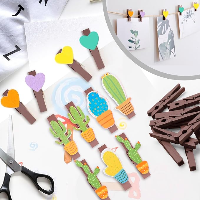 50PCS Colored Wooden Clothespins 2.9 Inch Color Clothes Pins - Image 5
