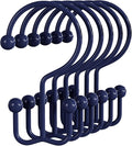 Bathway Shower Curtain Hooks Blue Shower Curtain Rings, Metal Shower Hooks by Bathway