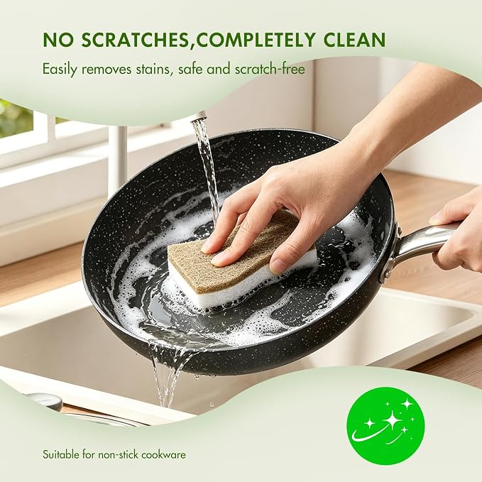 SetSail Natural Kitchen Sponges, 12 Pack Biodegradable Dish Sponges | Non - Image 7