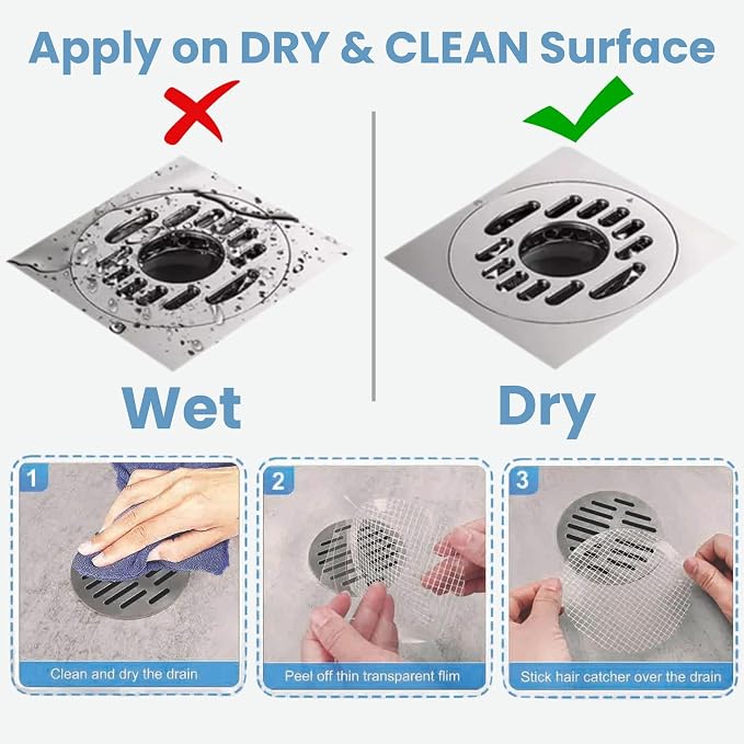 35 Pack Hair Catcher Shower Drain Disposable Mesh Stickers - Image 6