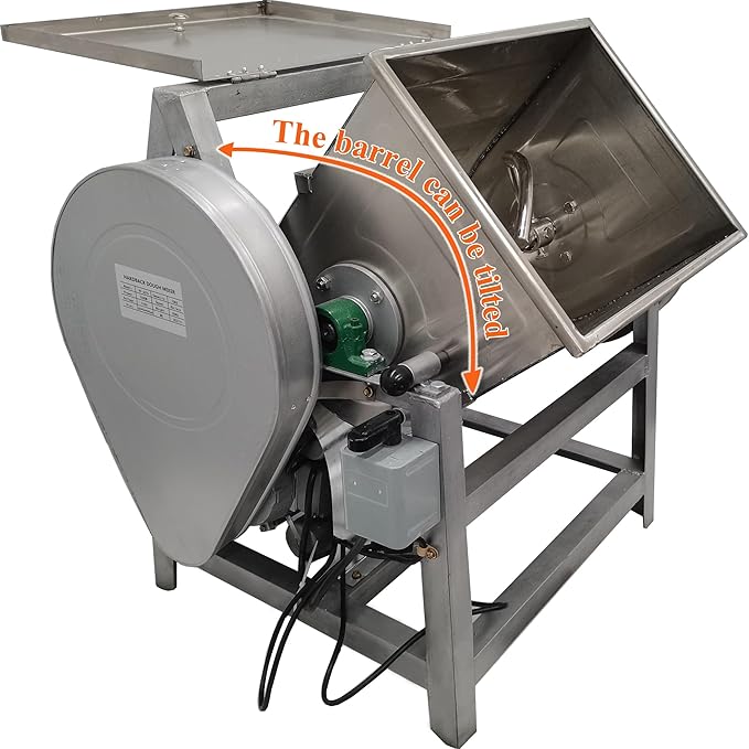 Electric Dough Mixer - Commercial Blender with Kneading Capacity of 15kg (30QT) Flour Mixing Machine - 110V with Dough Knife