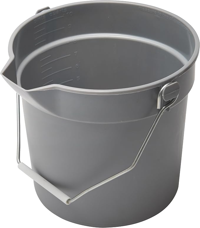 Winco 10 qt Gray Heavy-Duty Plastic Bucket/Utility Pail - Image 2