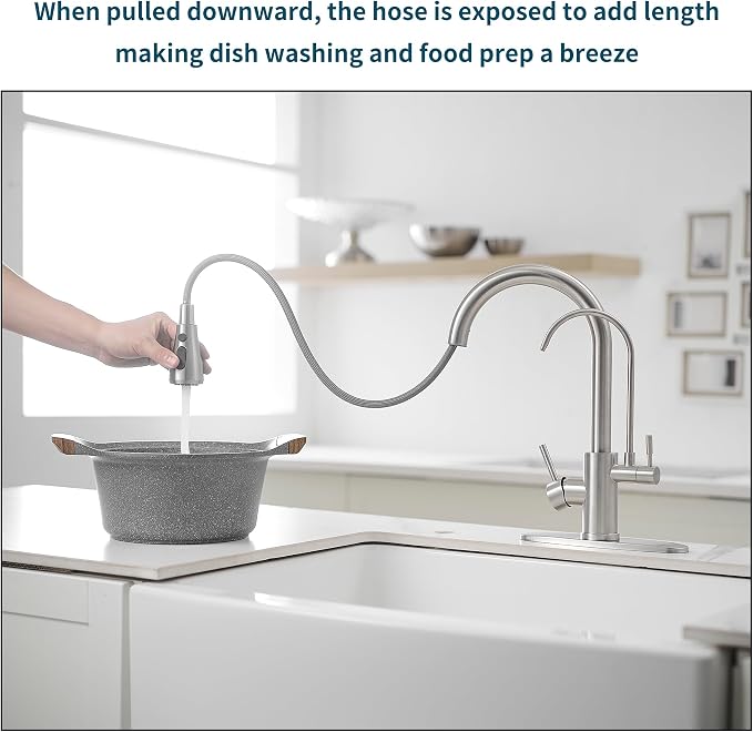 Kitchen Faucets with Water Filter and Pull Down Sprayer, Kitchen Sink Faucet - Image 3