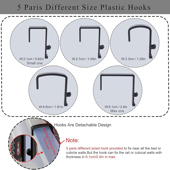 JDYOOMI Bedside Caddy Shelf Hanging Storage Basket - Image 3