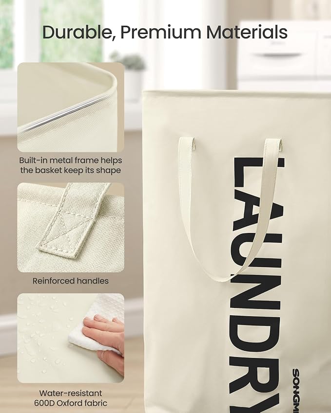 SONGMICS Laundry Hamper, 80L Foldable Basket, 2 Pack, Water-Repellent - Image 5