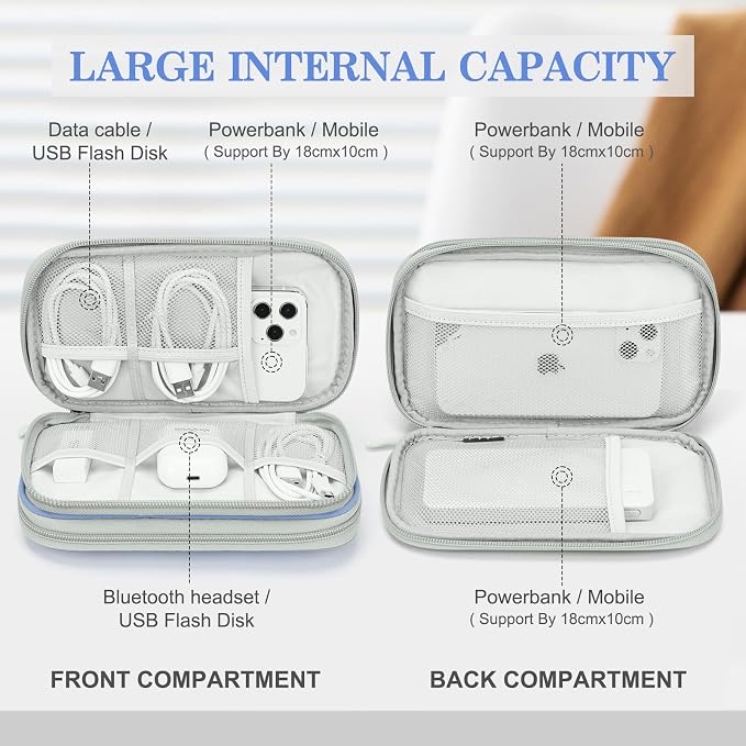 FYY Electronic Organizer, Travel Tech Pouch Bag, Waterproof, Double Layers - Image 3