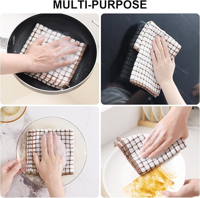 Kitinjoy Cotton 12 Pack Terry Kitchen Dish Cloths - Image 4