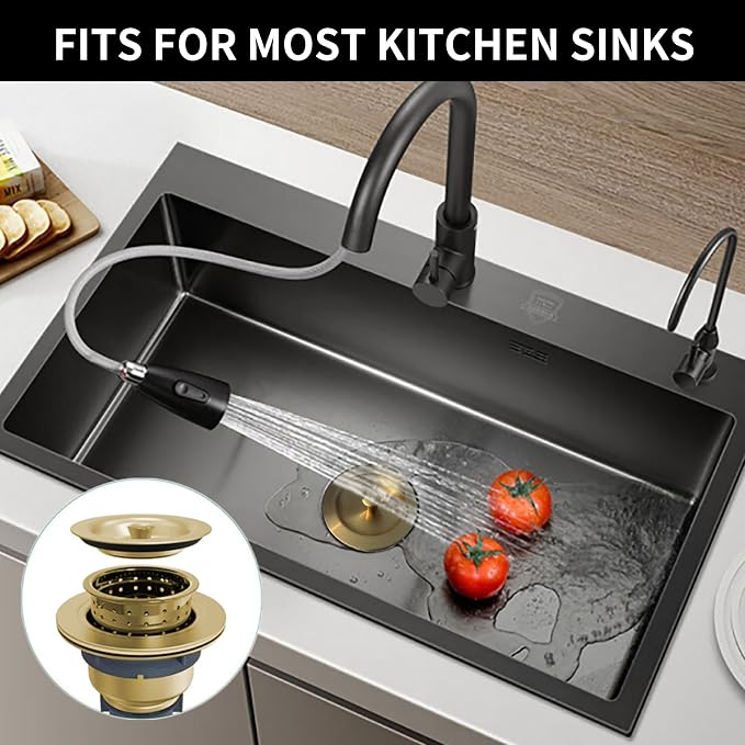 Sink Strainer Kitchen Sink Drain Assembly Kit 3-1/2 Inch - Image 5