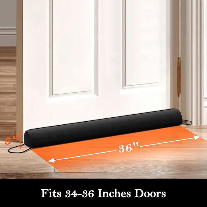Sunolga Door Draft Stopper, Removable Washable Cover, Blocks Hot and Cold Air - Image 2