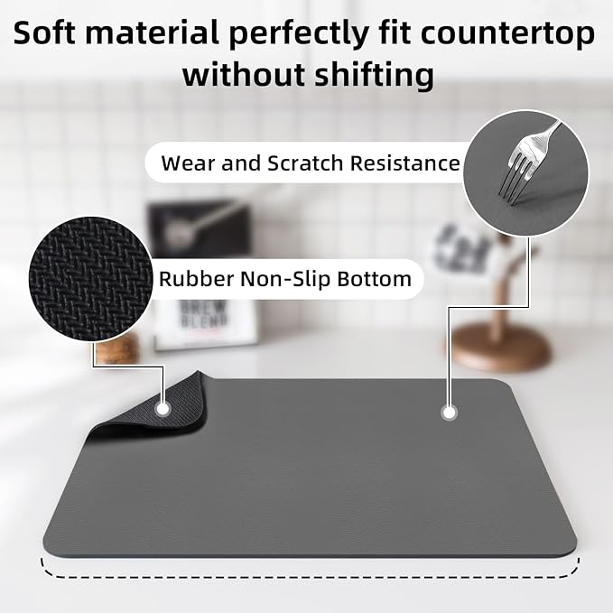 LOPNUR Small Dish Drying Mat for Kitchen Counter, Quick-Drying & Heat-Resistant - Image 4