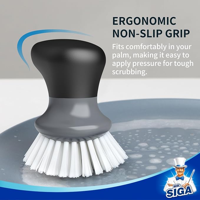 MR.SIGA Dish Scrub Brush, Palm Brush Dish Scrubber, sink cleaning, palm scrubber - Image 3