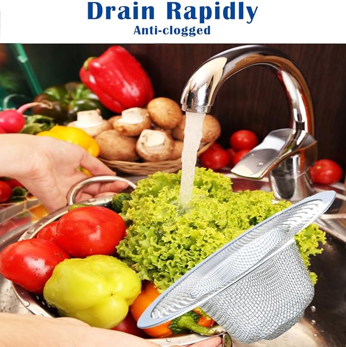 2 Pcs Heavy Duty Stainless Steel Slop Basket Filter Trap, 4.41" Top / 2.44" - Image 3