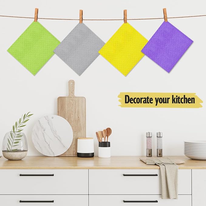 MoLKENE Swedish Dishcloths for Kitchen, 6 Pack Cellulose Sponge Cloths | - Image 2