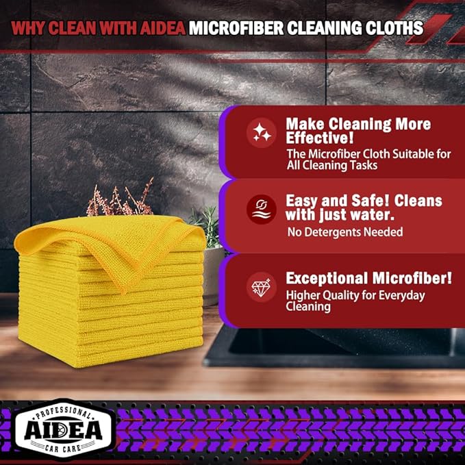 AIDEA Microfiber Cleaning Cloth-20PK, Microfiber Towels - Image 2