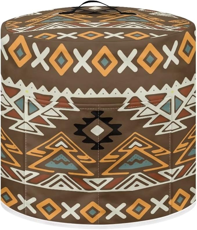 Southwestern Aztec Native American Tribal Geometric Pattern Kitchen Appliance Dust Cover 6 Quart Pressure Cooker Cover with Pockets for Electric Pressure Cooker Air Fryer Rice Cooker