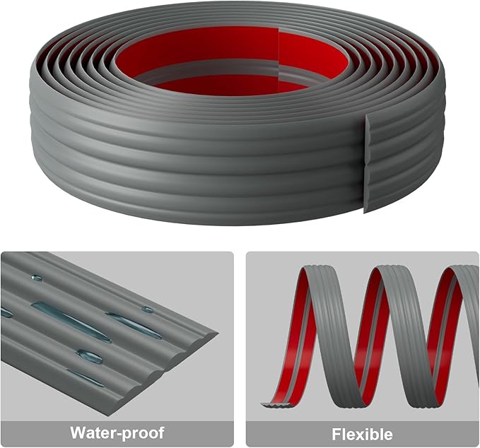 Wall Corner Protector & Edge Guard，Peel and Stick Wall Trim Moulding Inside & Outside Corner Molding Trim Caulk Strip, Self Adhesive Trim for Wall Edge,Ceiling,Countertop, 1.6” W x40’ L，Grey