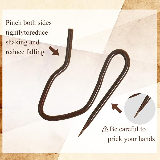 Outus 58 Pack Metal Curtain Hooks Pin-On Drapery 1.2x1, - Image 2
