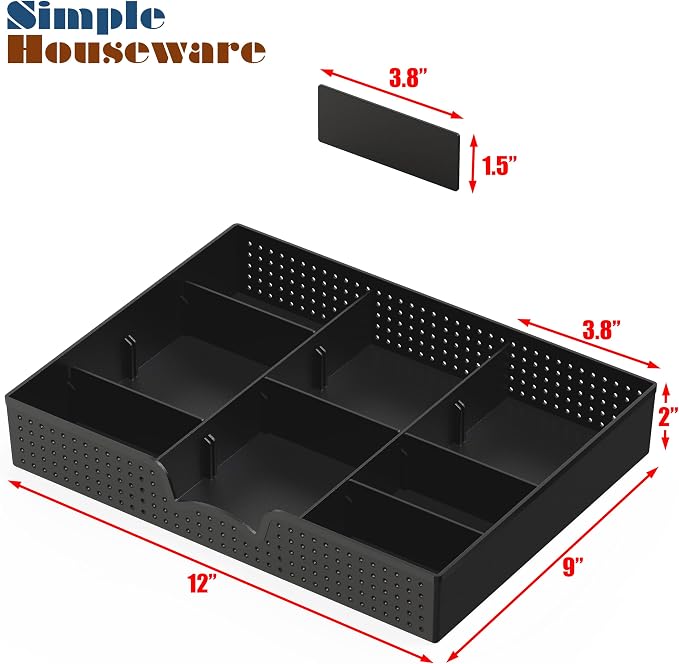 Simple Houseware Drawer Organizer Tray, 9 Compartments, and Craft Drawer or - Image 7