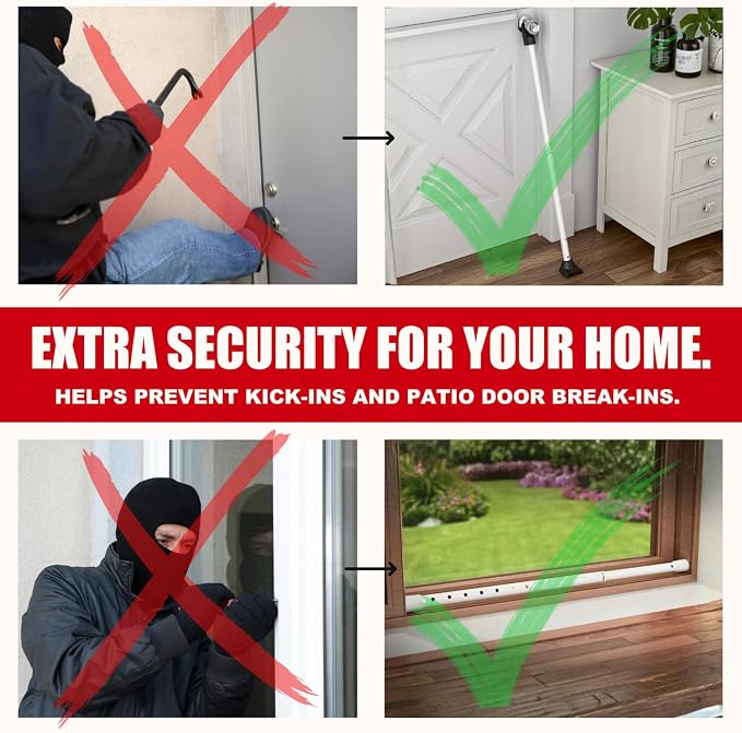SECURITYMAN 3-in-1 Door Security Bar, Security Door Stoppers & Door Barricade – - Image 8