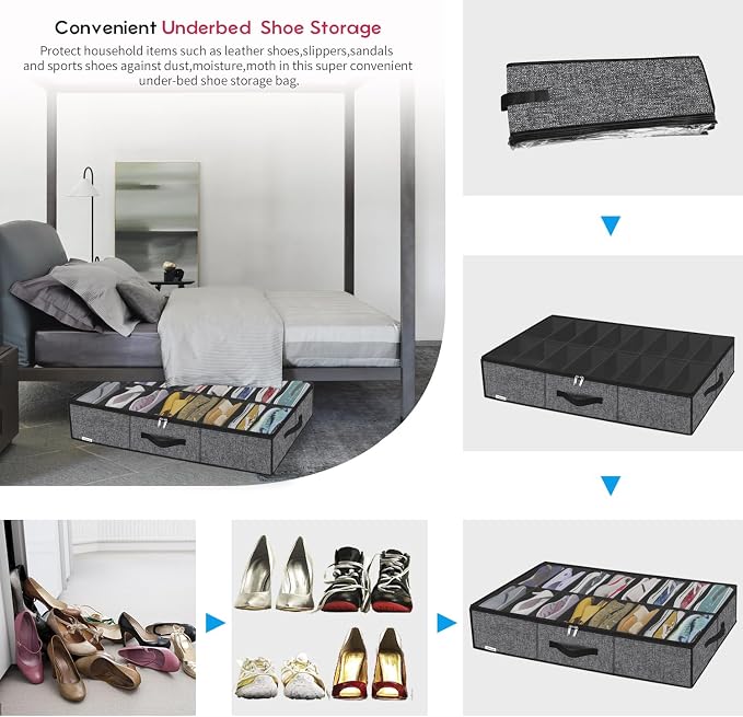 Onlyeasy Sturdy Under Bed Shoe Storage Organizer - Image 5