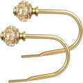 USFOOK Gold Curtain Holdbacks, Decorative Drapery Tiebacks, 2 Pack/1 Pair | by USFOOK