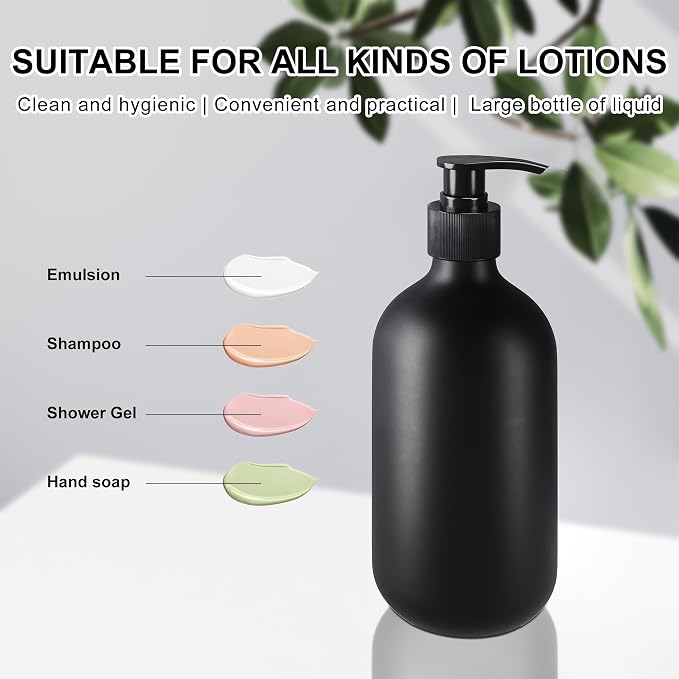2Pcs Black Soap Dispenser, 16oz Plastic Dish & Hand Soap Dispenser - Image 5