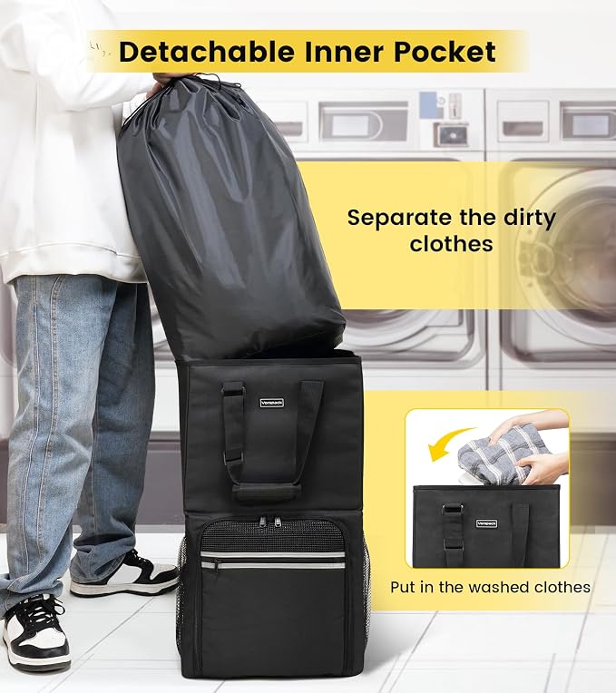 Vorspack Laundry Backpack with Shoulder Straps, Extra Large Hamper, Structured - Image 5