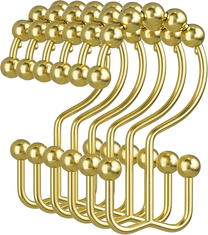 Amazer Gold Shower Curtain Hooks, Shower Rings by Amazer