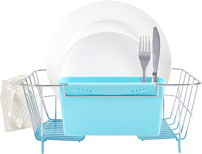 Sweet Home Collection 2 Piece Dish Drying Rack Set Drainer - Image 3