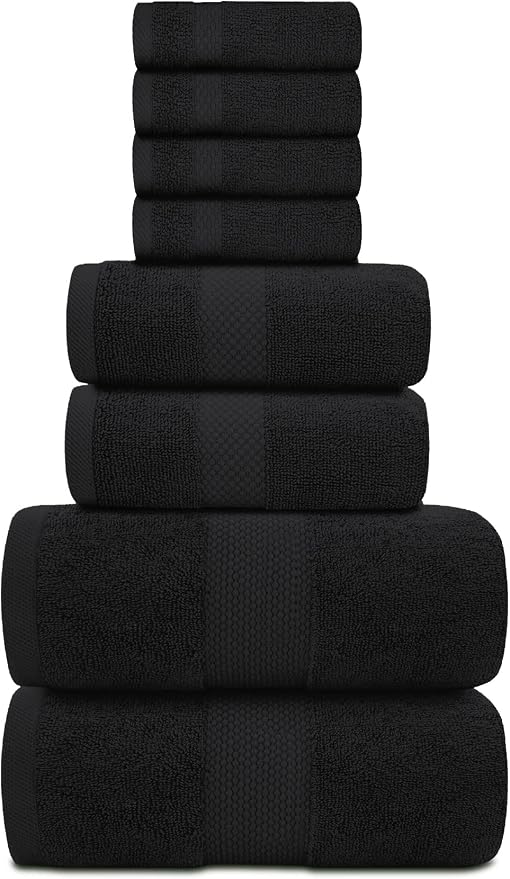 White Classic Luxury Bath Towel Set of 8 Pieces - Image 2