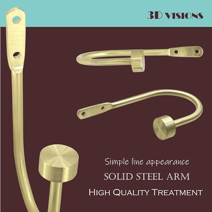 Quality Curtain Holdbacks, Solid Steel Curtain Holdback - Image 3