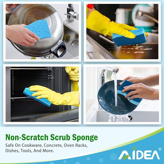 AIDEA Sponges Kitchen, Non-Scratch Scrub Sponge, Sponge - Image 4