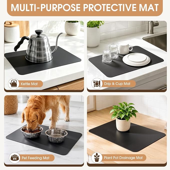 Coffee Mat Super Absorbent Dish Drying Mat Coffee Bar Mat 12"x 19" - Image 7