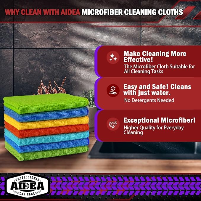 AIDEA Microfiber Cleaning Cloth-150PK, Microfiber Towels - Image 2