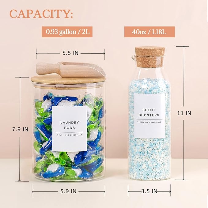 Liquid Laundry Detergent Container, Glass Detergent Bottle - Image 4