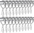 Hotop 60 Pcs 1.65 Inch Curtain Ring and 60 Pcs Pin Hook, Matt Silver | Metal by HOTOP