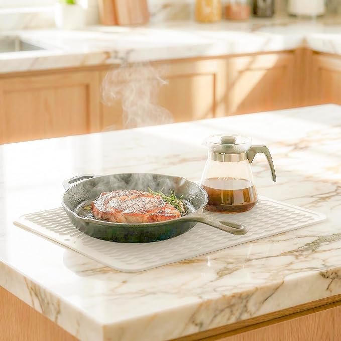 MicoYang Silicone Dish Drying Mat — Quick-Dry Ridges Counter & Sink Pad - Image 8