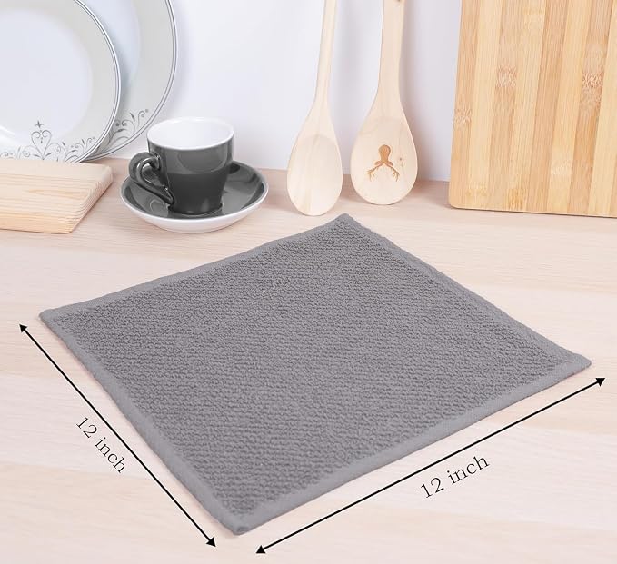 AMOUR INFINI Cotton Kitchen Dish Cloths Set of 8 – Highly Absorbent, Super Soft - Image 2