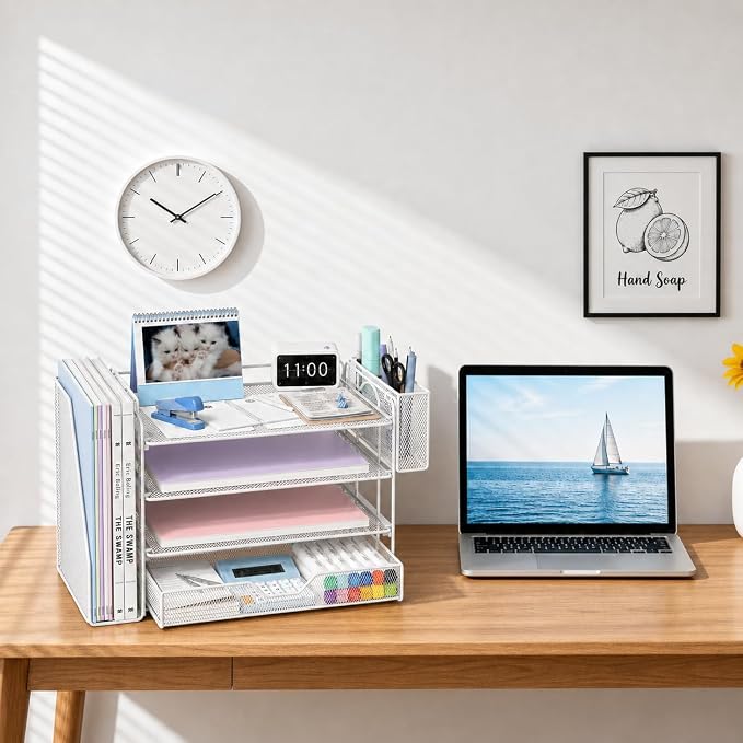 Desk Organizers and Accessories, 4-Tier Desktop File Organizer - Image 2