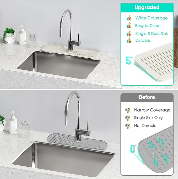 17.7inch Faucet Mat for Kitchen Sink Faucet Mat Kitchen Sink Splash Guard - Image 6
