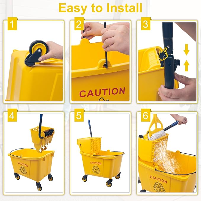 KeFanta 35 Quart Commercial Mop Bucket - Image 8